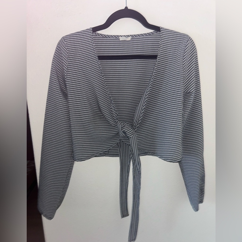 John Galt Gingham Tie Top